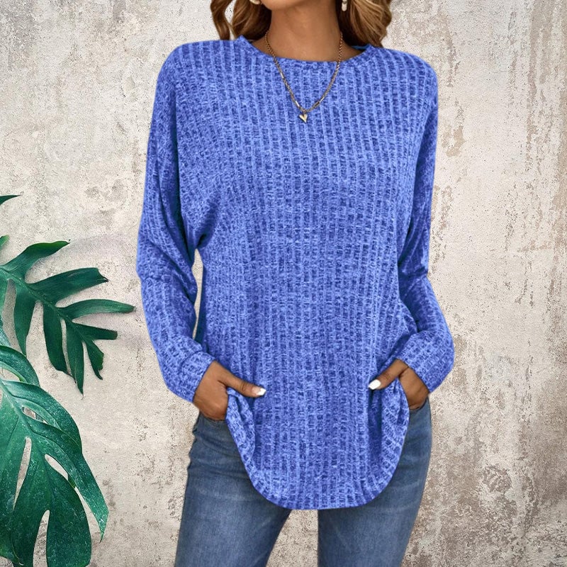 Mossette™ | Relaxed Long Sleeve Waffle-Knit Top