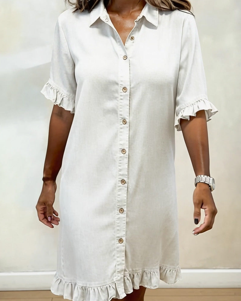 Remy™ | Ruffled Denim Shirt Dress