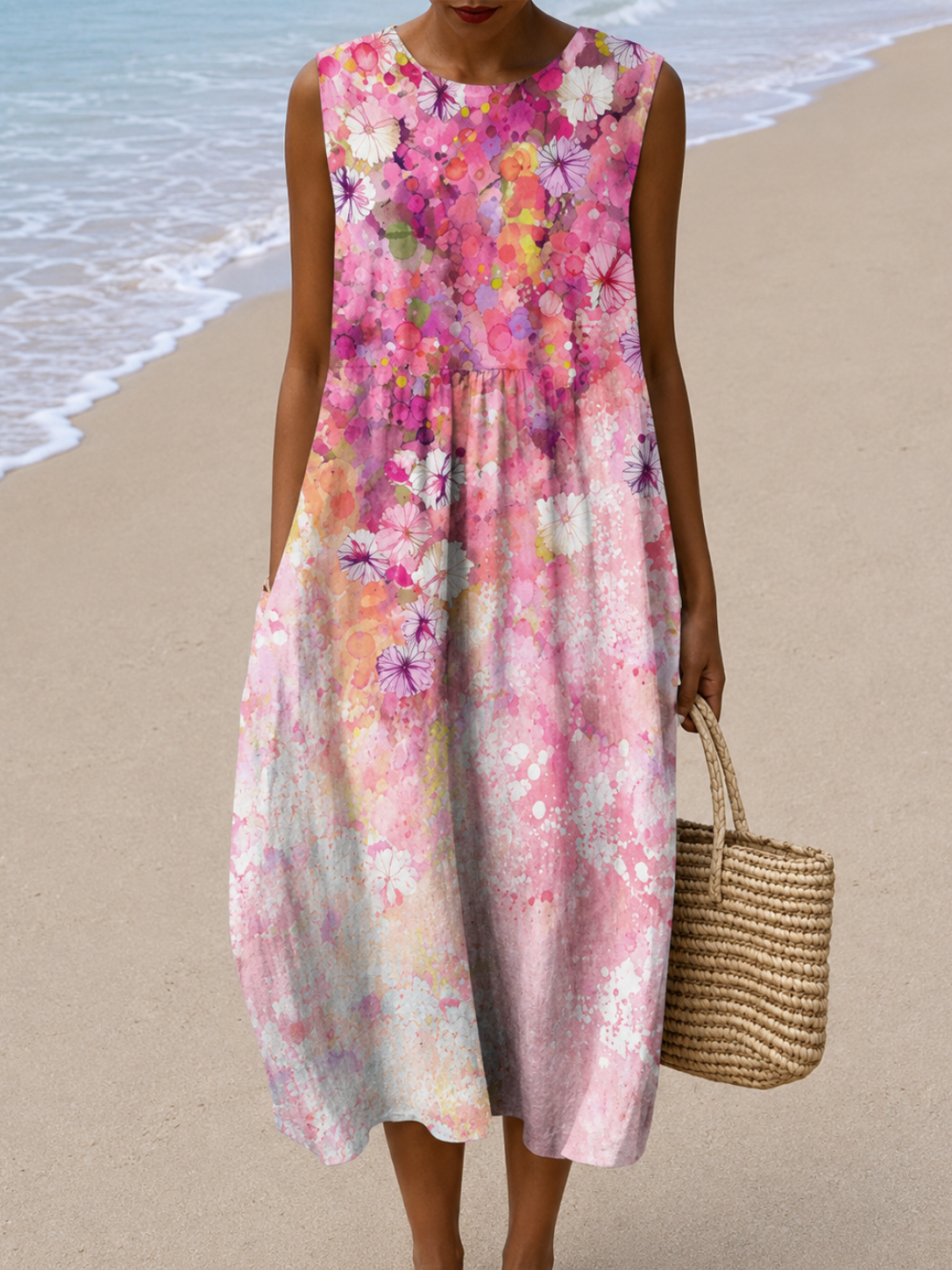 Tallulah™ | Sleeveless Midi Dress with Relaxed Fit
