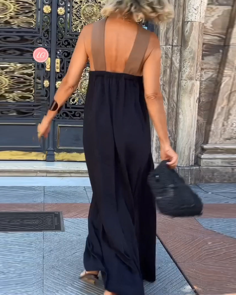 Leona™ | Crossover Halter Maxi Dress