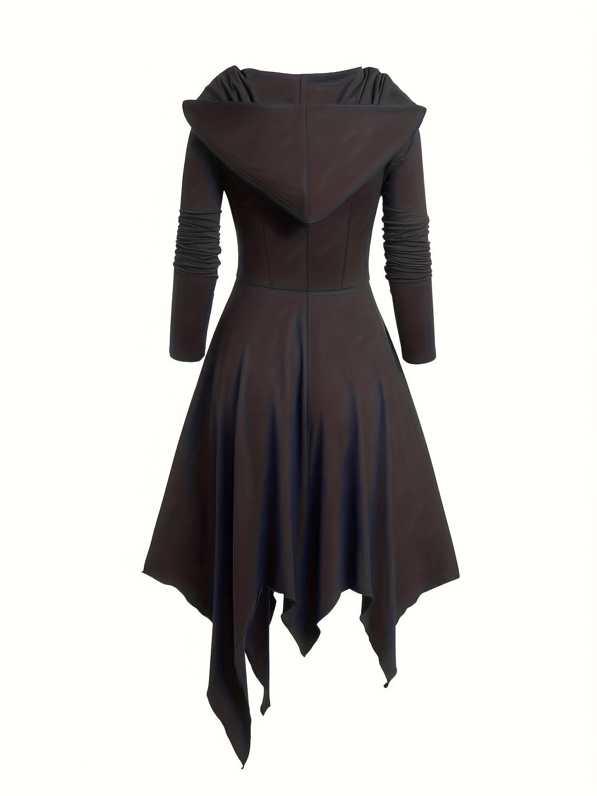 Women's Halloween Hooded Black Cape Dress