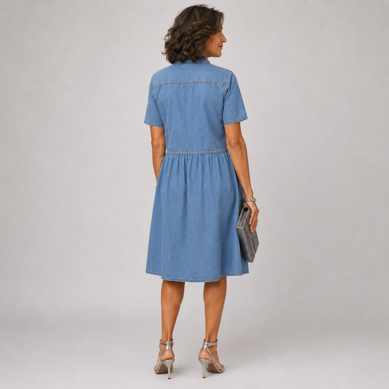 Marlina™ | Button-Front Chambray Shirt Dress