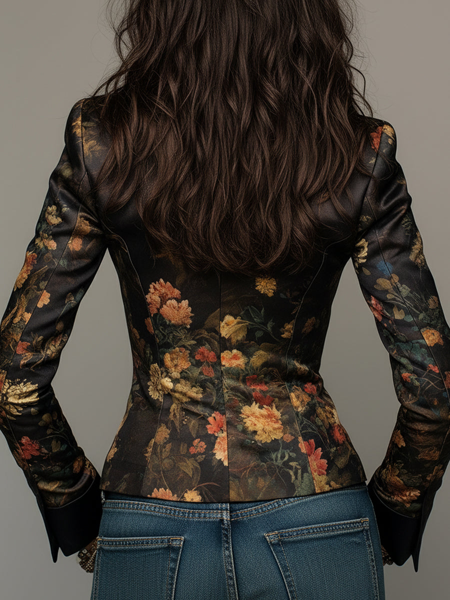 Helena™ | Floral Print Fitted Blazer