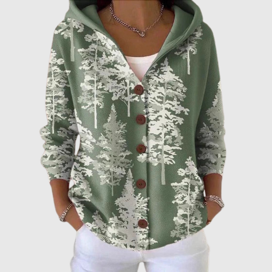 Pinecroft™ | Hooded Button-Front Cardigan