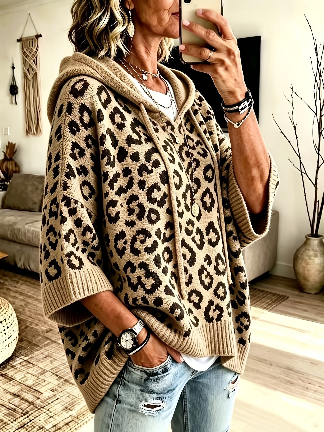Savanna™ | Leopard Print Hooded Sweater