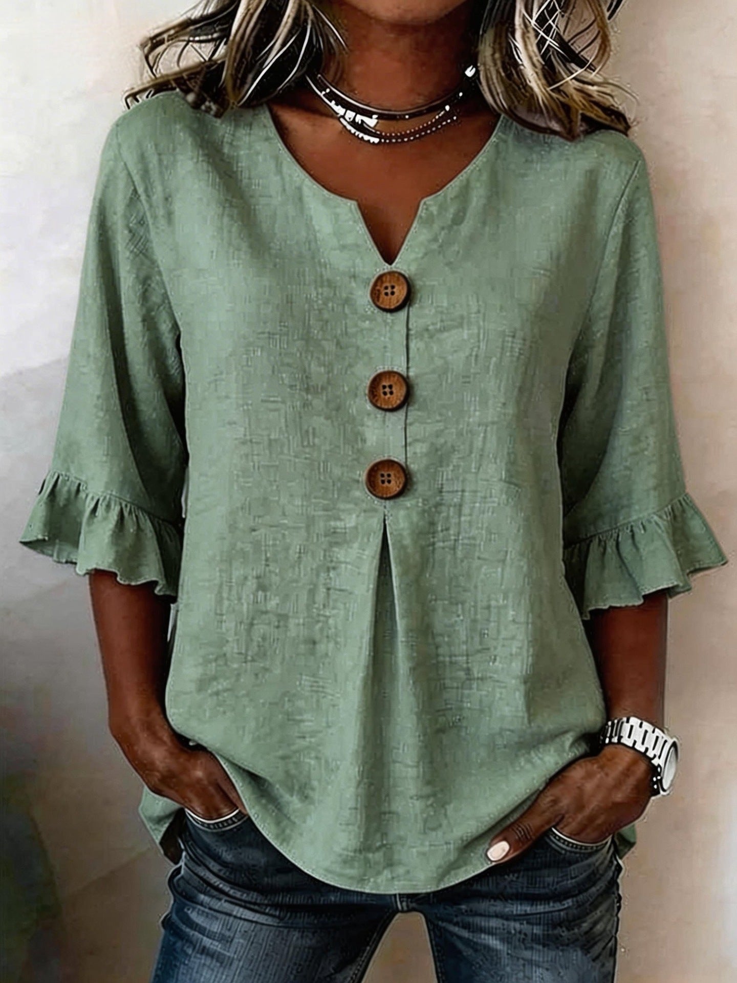 Josephine™ | Ruffle-Sleeve Blouse