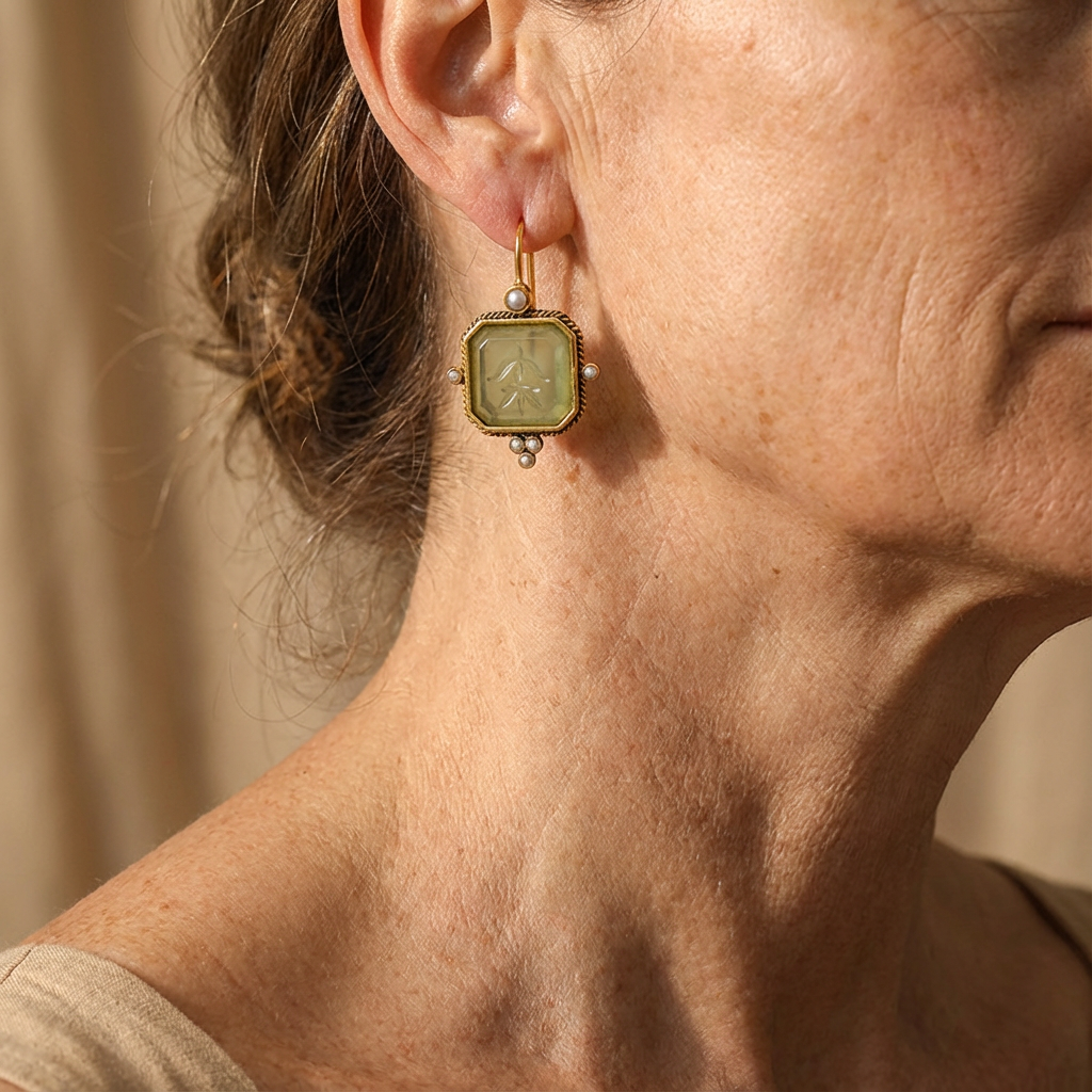 Clavienne™ | Vintage Pearl Geometric Drop Earrings