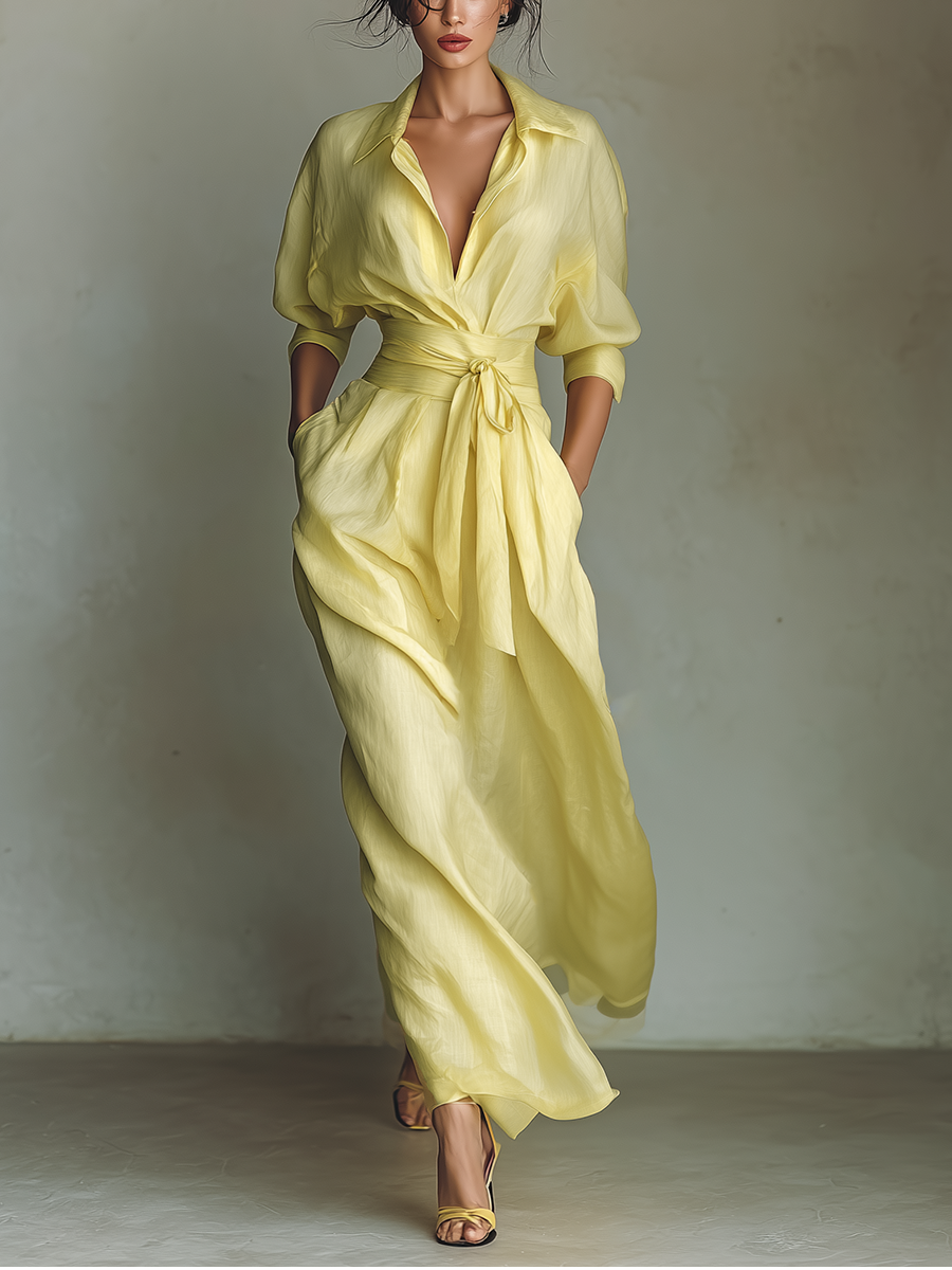 Marvena™ | Elegant Shirt Dress in Casual Maxi Long Style