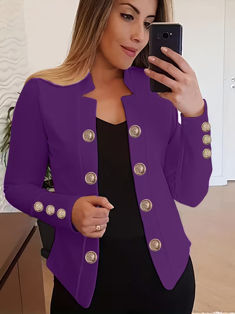 Colombe™ | Gold Button Blazer