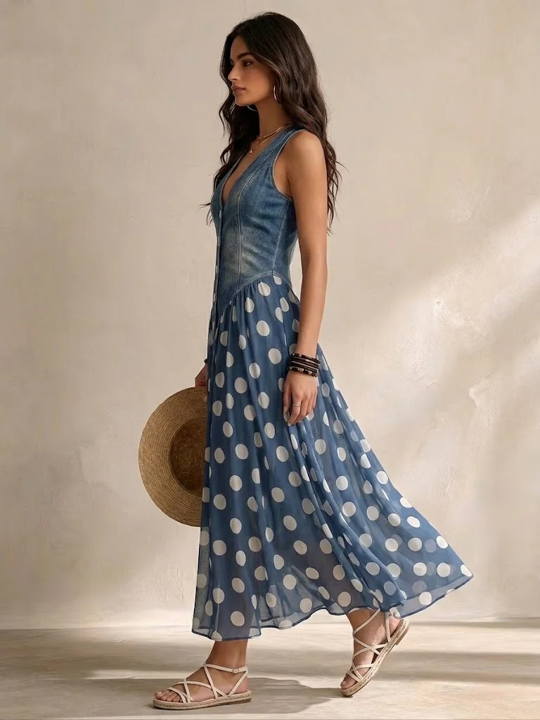 Floressa™ | Polka Dot Midi Dress