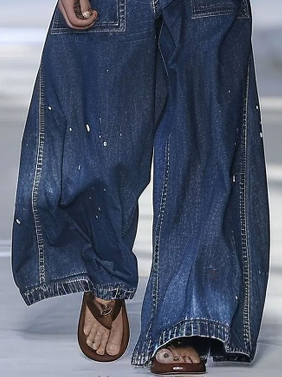 Giselle™ | Wide-Leg Multi-Pocket Jeans