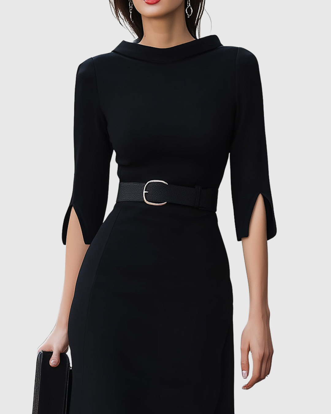 Classic Black Midi Dress
