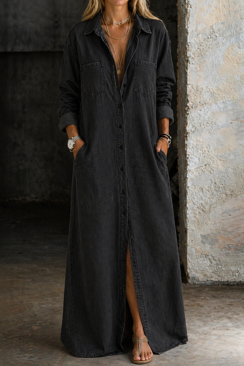 Joelle™ | Button Down Maxi Dress