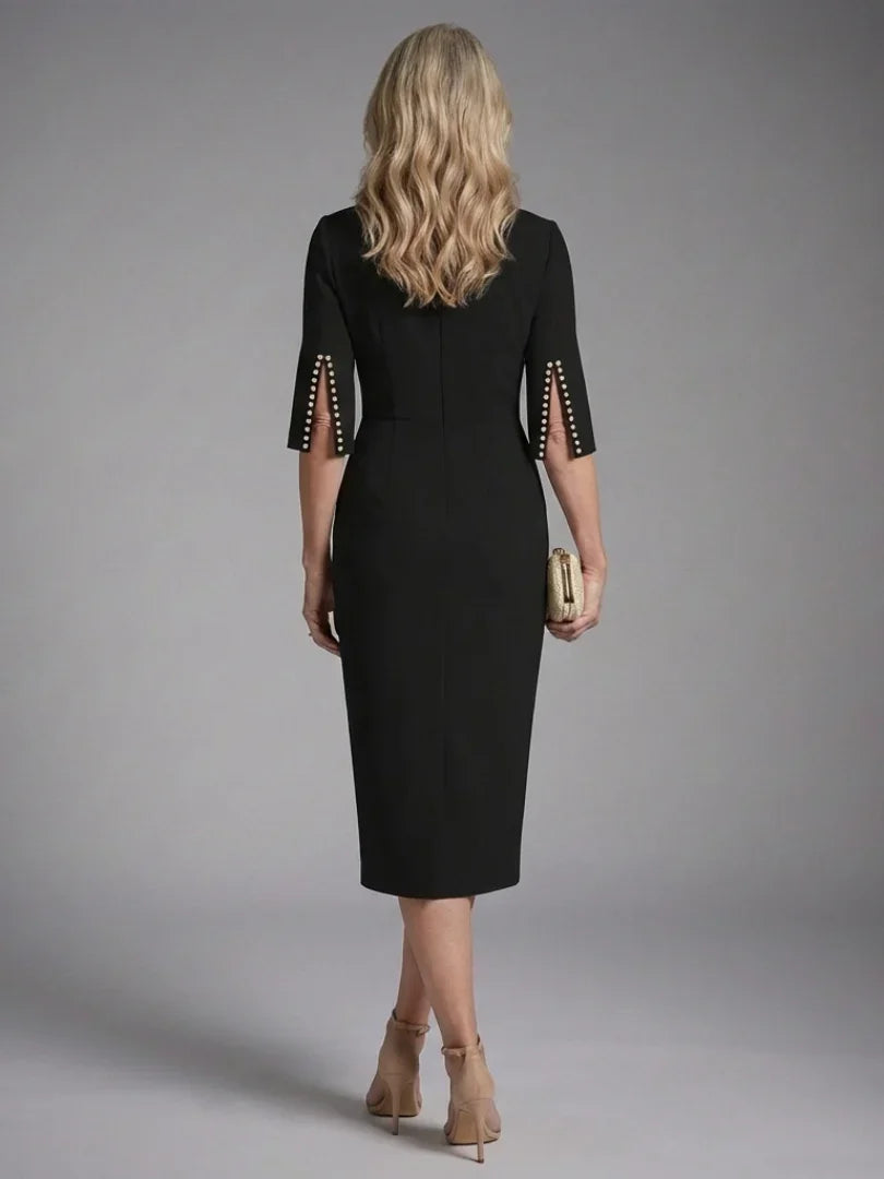 Deborah | Women's Split Sleeve Fitted Midi Dress