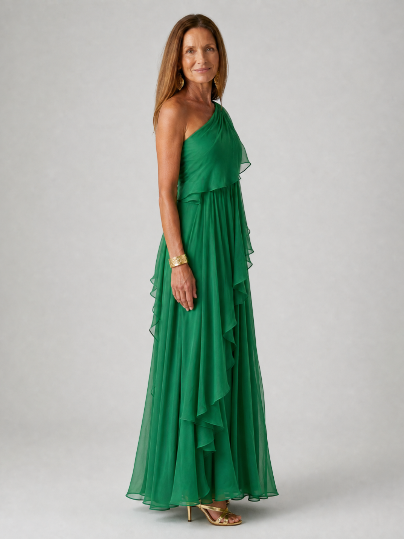 Verena™ | One-Shoulder Ruffle Maxi Dress