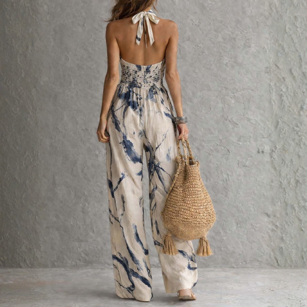 Bellamy™ | Elegant Jumpsuit with Artistic Print and Fluid Silhouette
