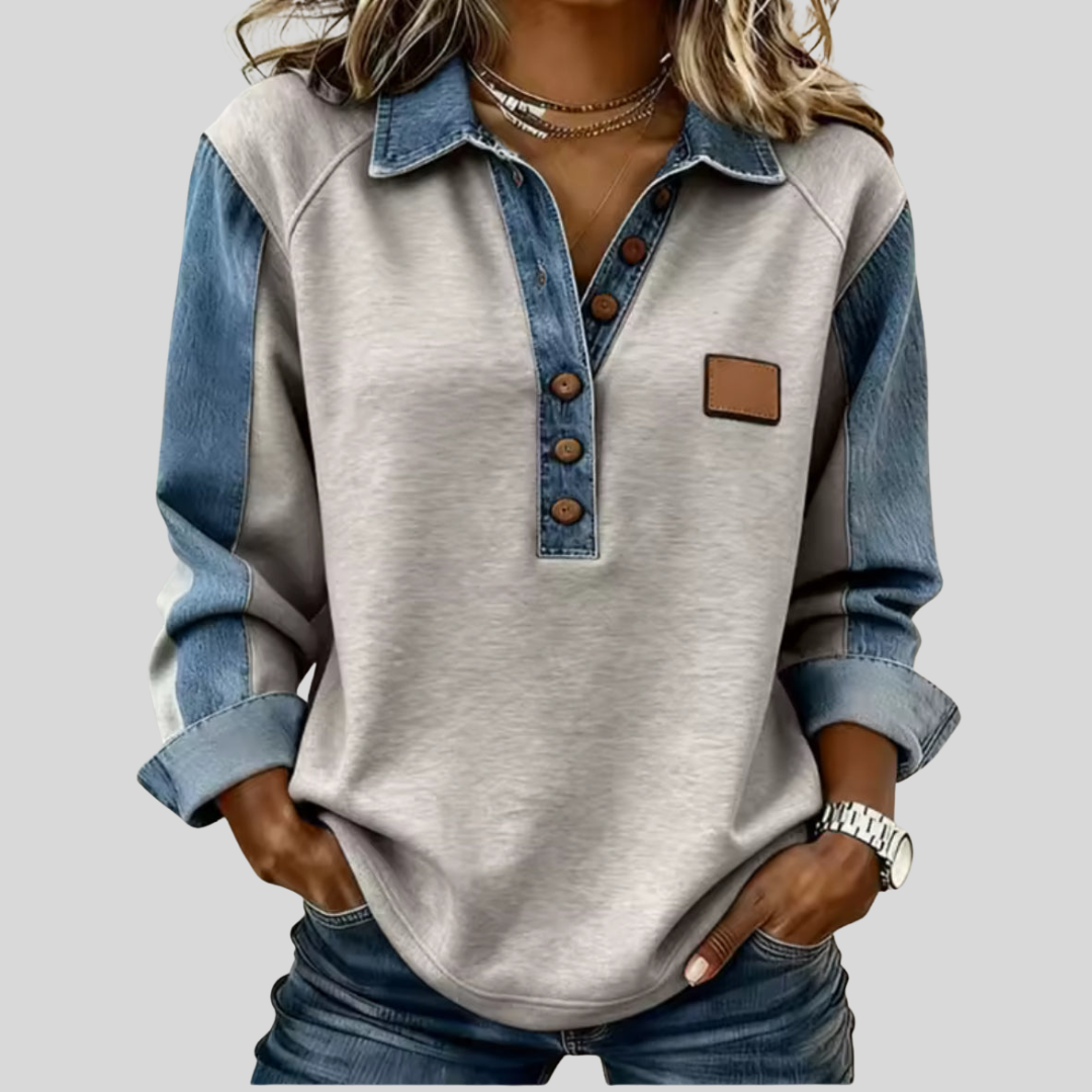 Voxanne™ | Denim Collar Pullover