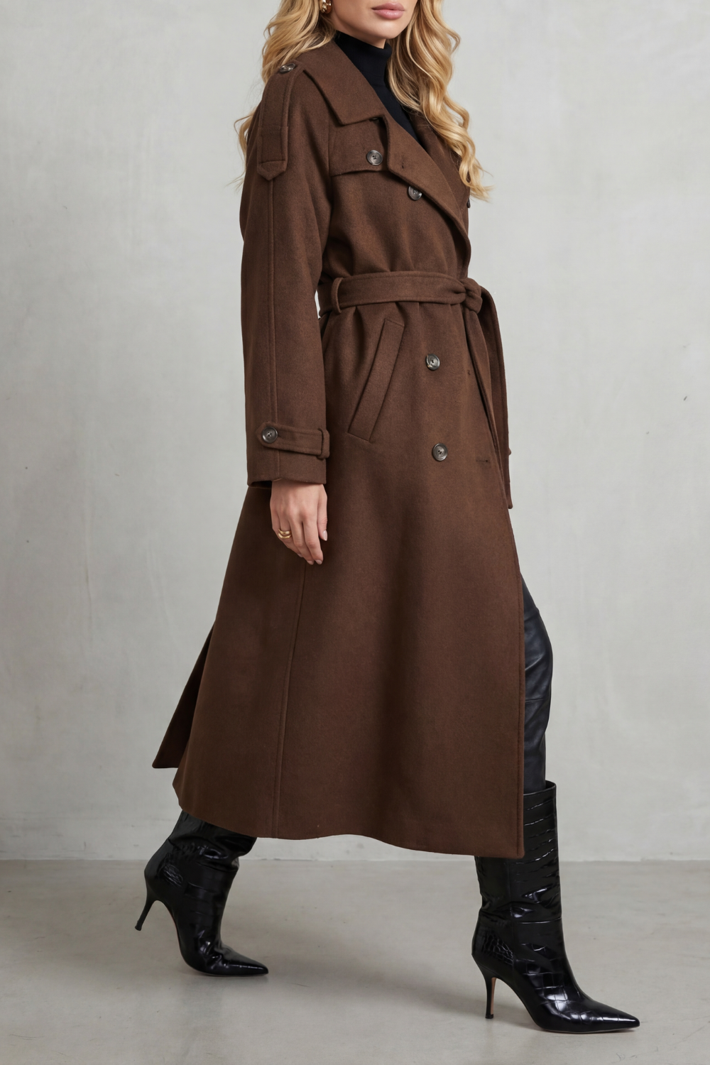 Women's Oversized Structure Wool Trench Coat