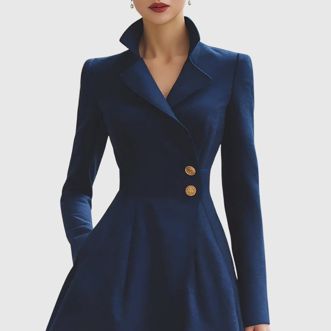 Navy Tailored Fit Coat Dress