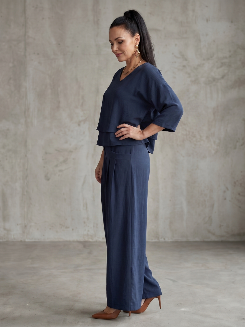 Greta™ | Layered Top Wide Leg Set