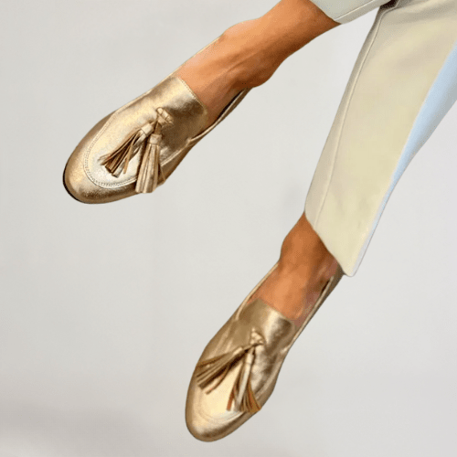 Women’s Gold Loafers