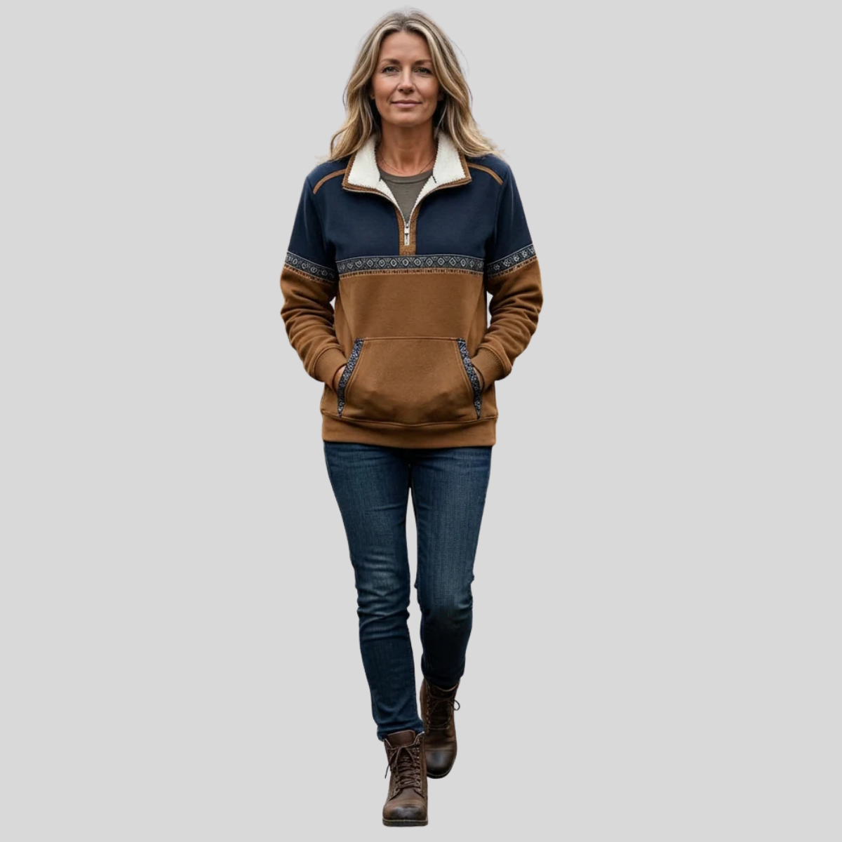 Alvette™ | Sherpa Collar Half-Zip Pullover