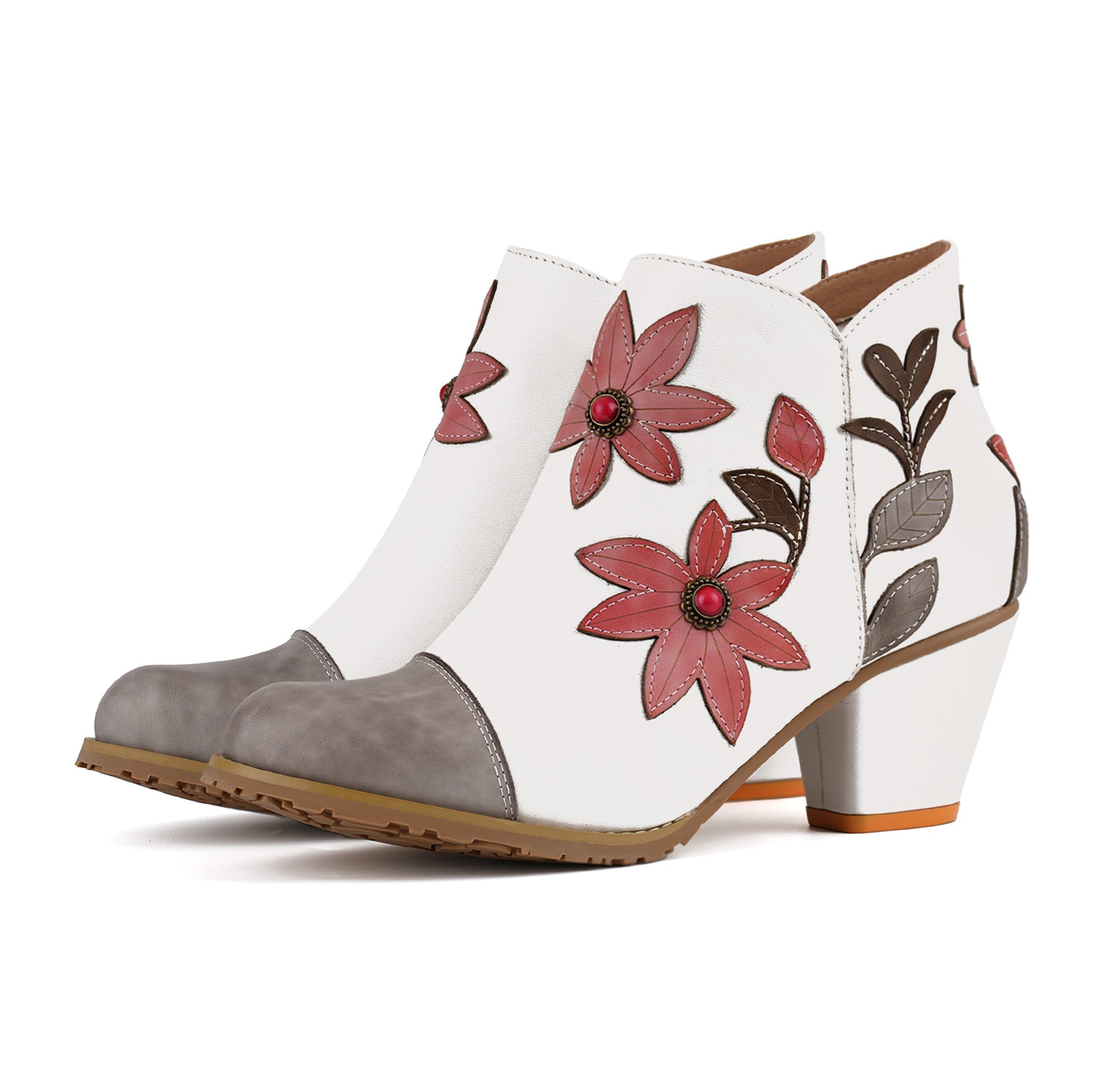 Everlyn™ | Floral Appliqué Ankle Boots