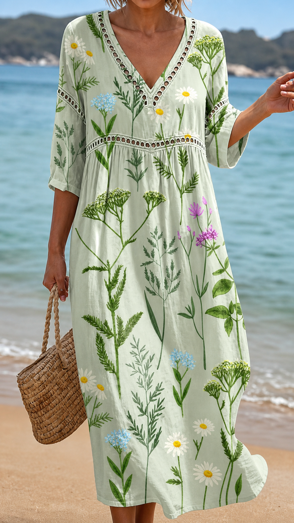 Dawnfleur™ | Botanical Print Beach Dress