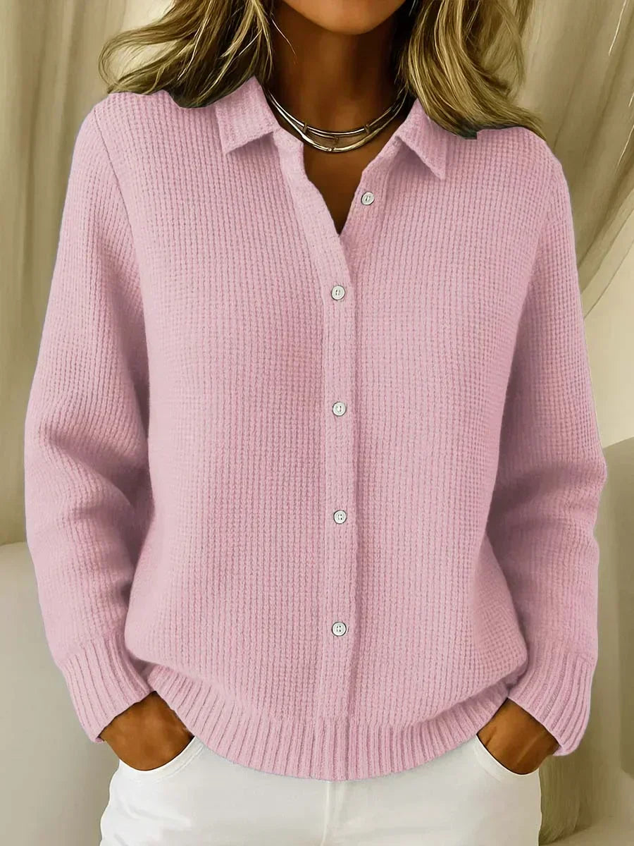 Camille™ | Textured Knit Button-Up Cardigan