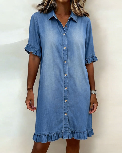 Remy™ | Ruffled Denim Shirt Dress