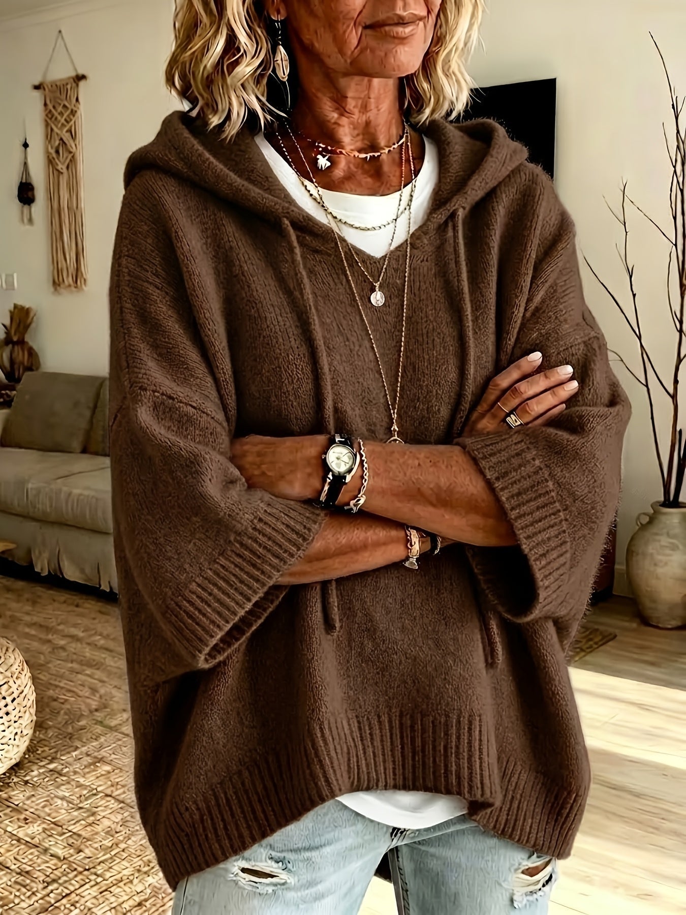 Sutton™ | Hooded Poncho Sweater