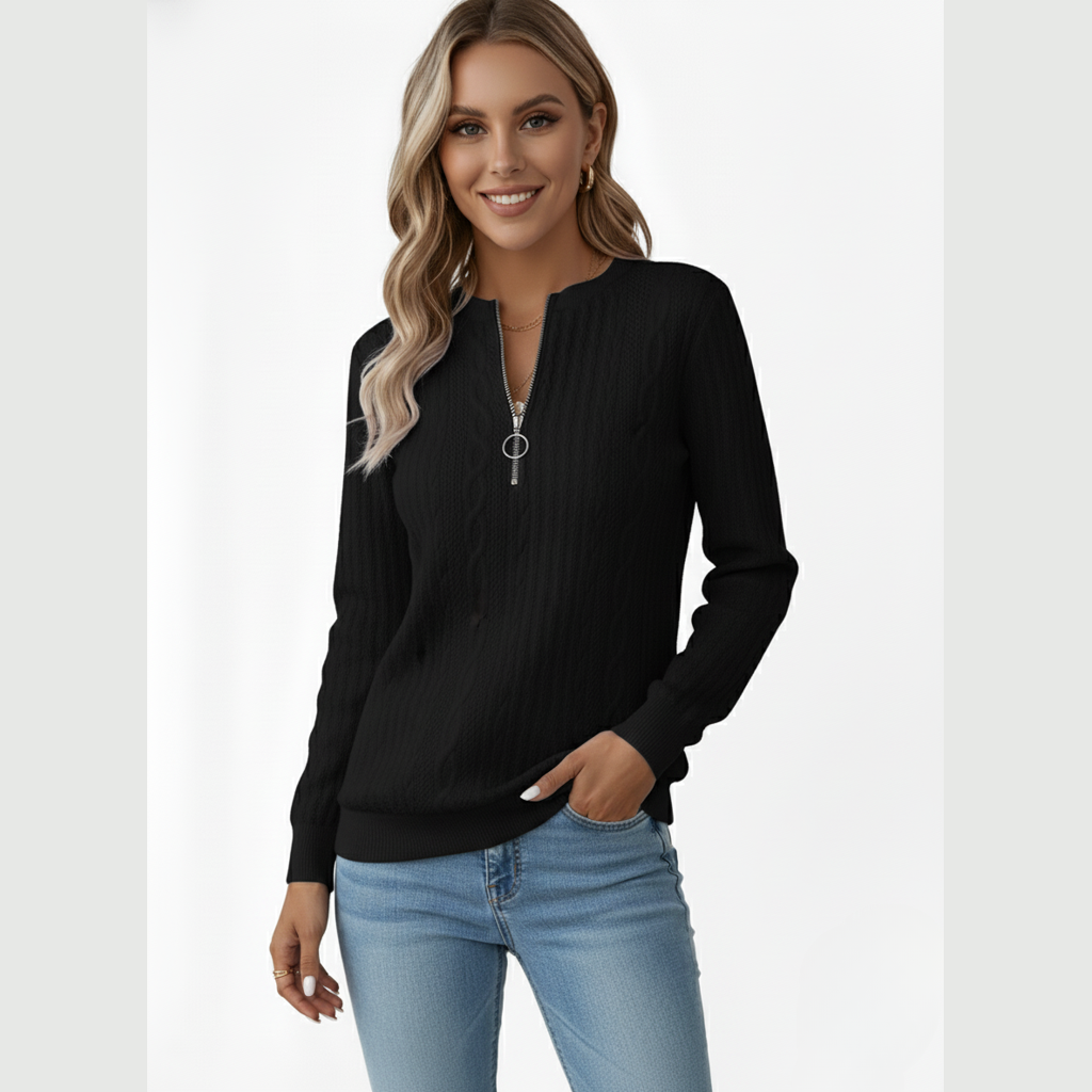 Tresslyn™ | Women's Cable-Knit Quarter-Zip Pullover