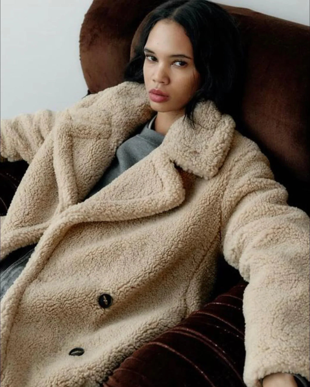 Emma | Women's Long Teddy Coat