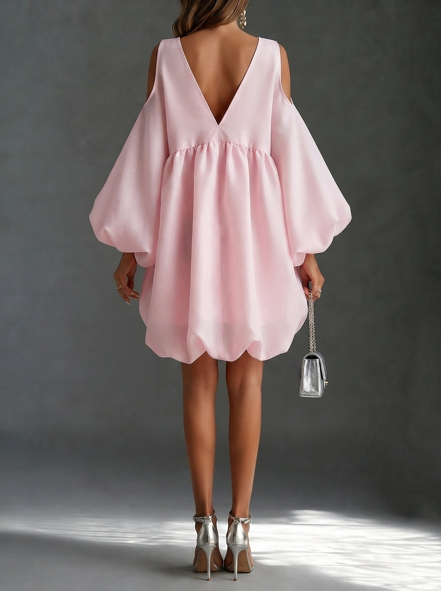 Verbena | Cold-Shoulder Chiffon Babydoll Party Dress
