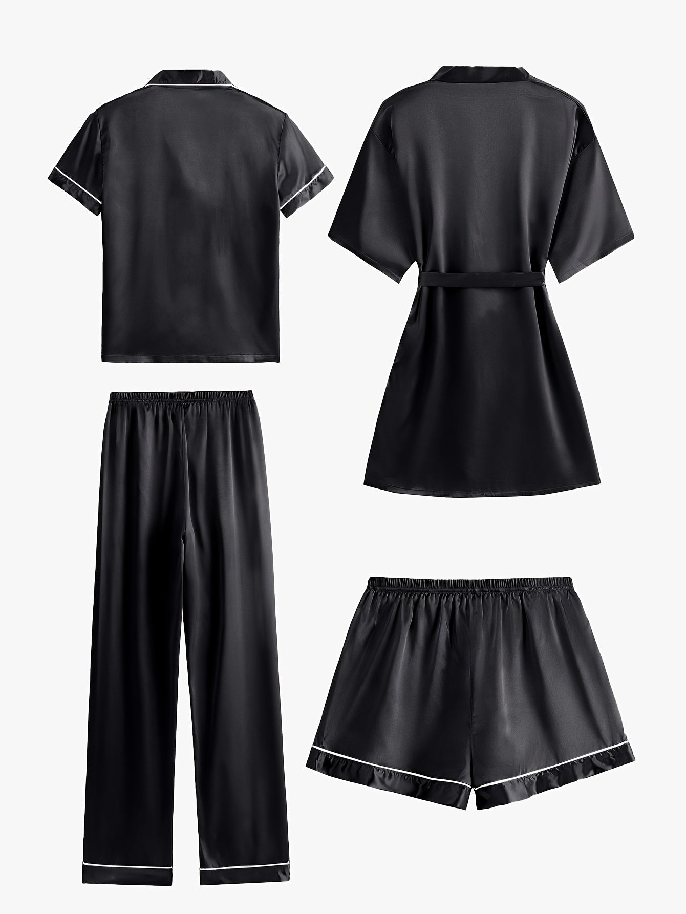Lavonne™ | 4-Piece Pajama & Mid-Sleeve Robe Set