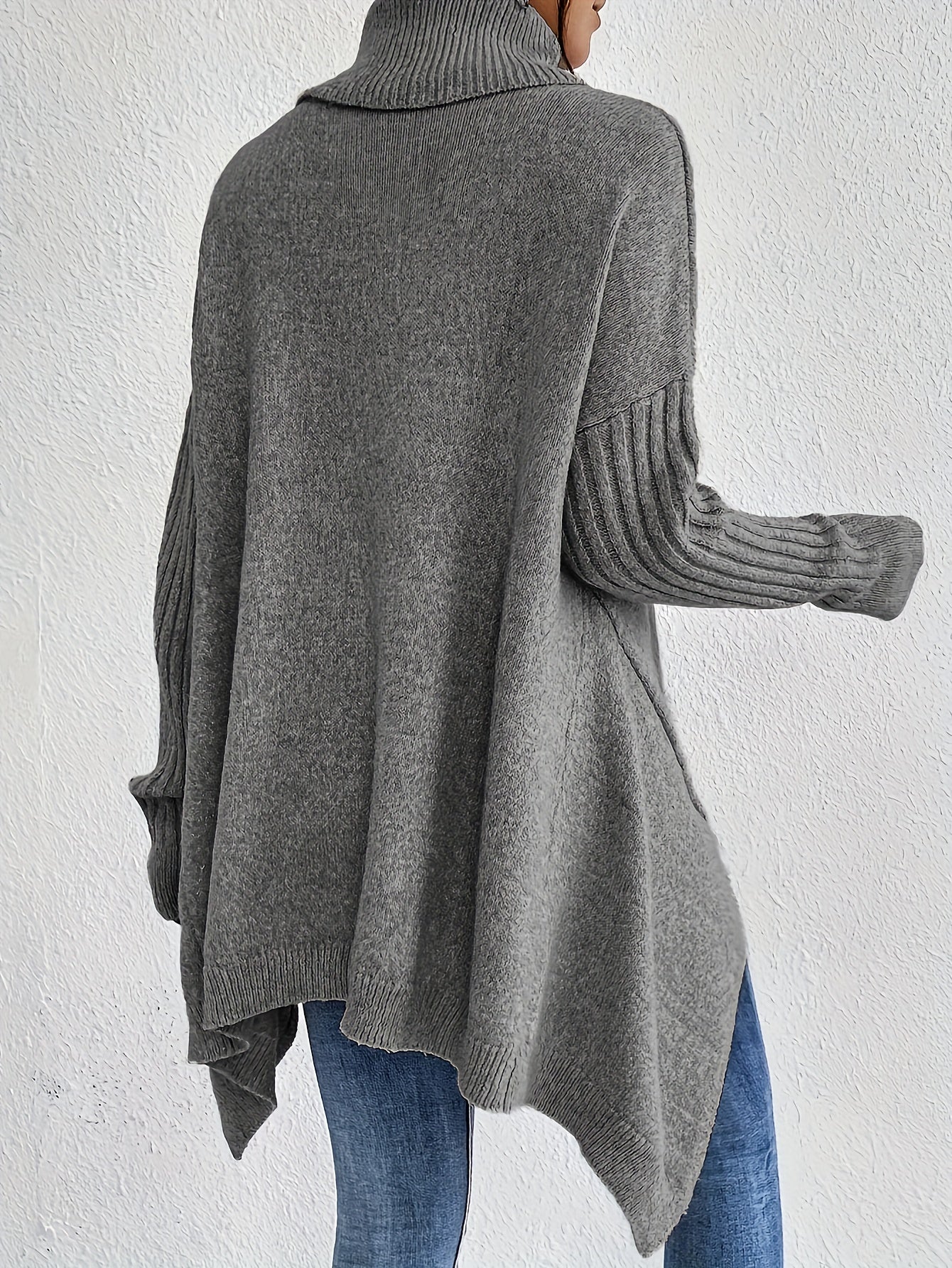 Anouk™ | High Neck Asymmetric Sweater