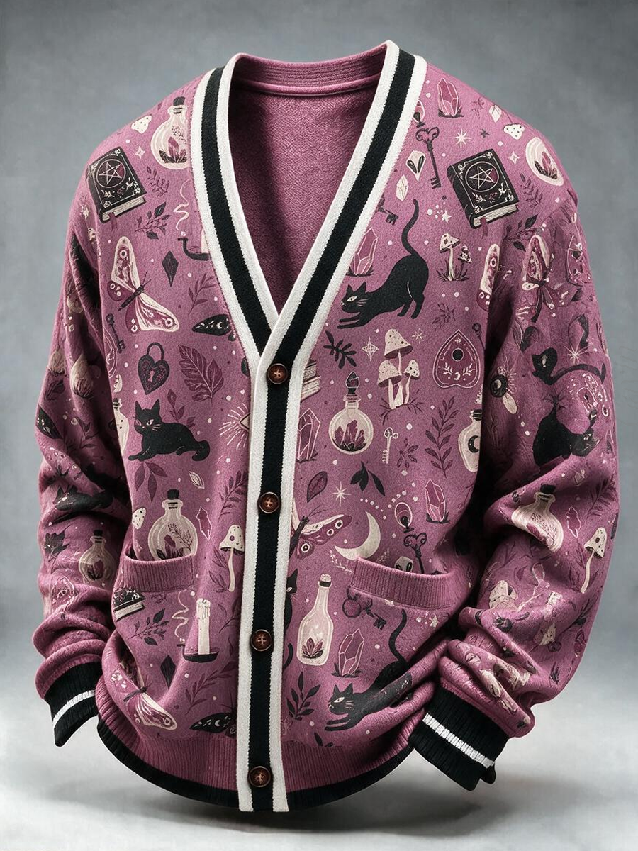 Women's Halloween Witch's Cabinet Rose Cardigan