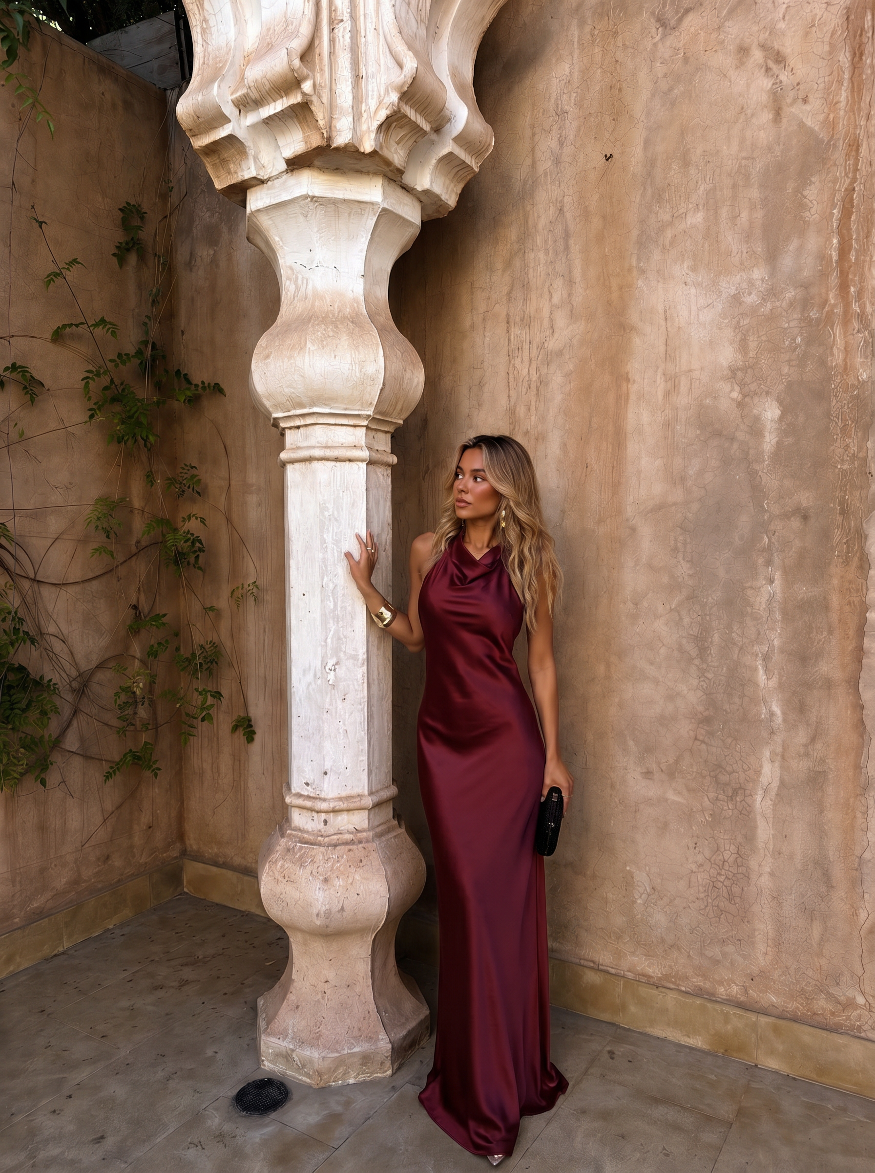 Belvoire™ | Long Draped Halter Gown