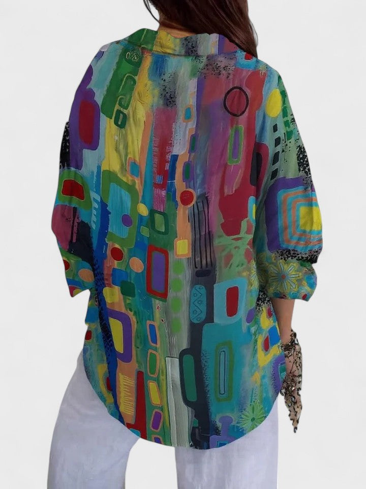 Elegant Geometric Pattern Blouse