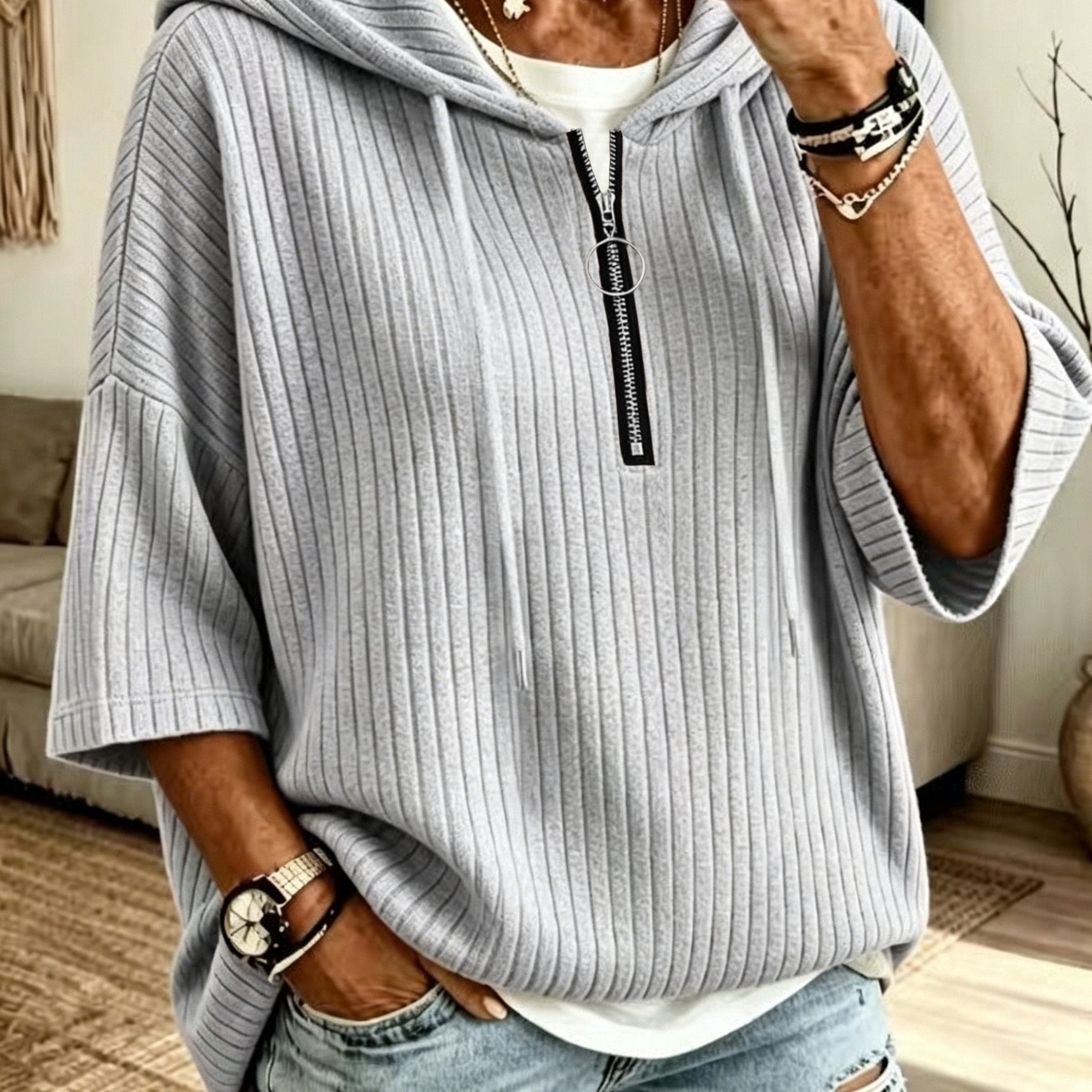 Moxie™ | Ribbed Hoodie with Zipper