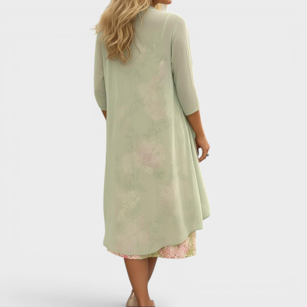 Linnette™ | Layered Floral Chiffon Dress Set