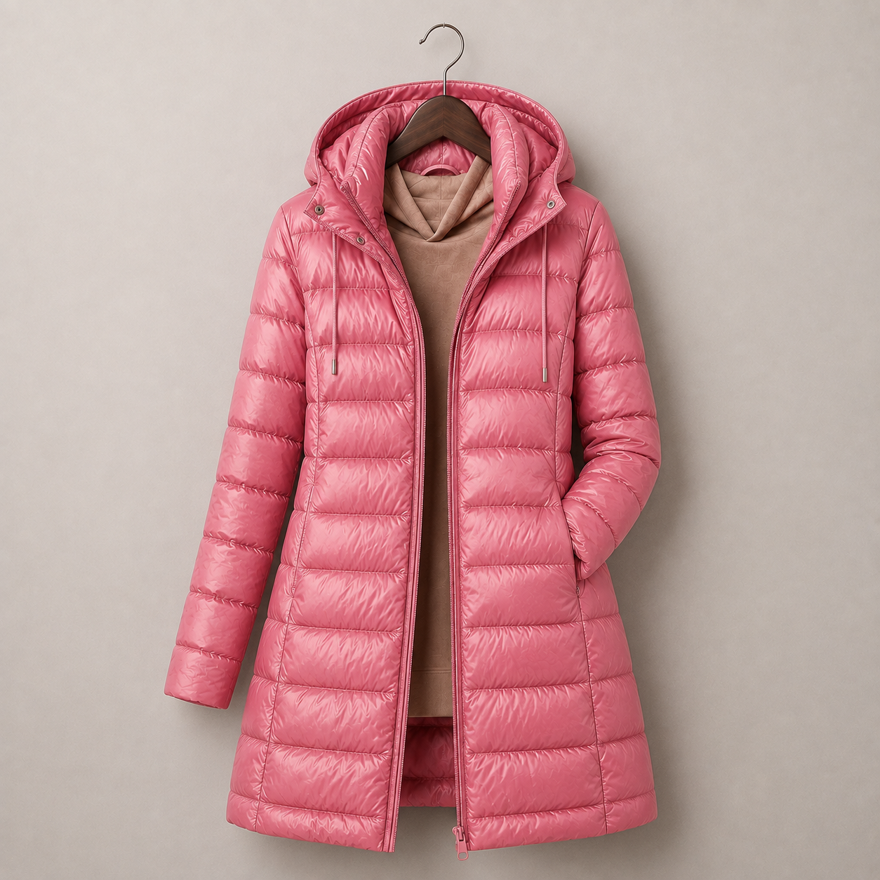 Ivona™ | Lightweight Long Hooded Puffer Jacket