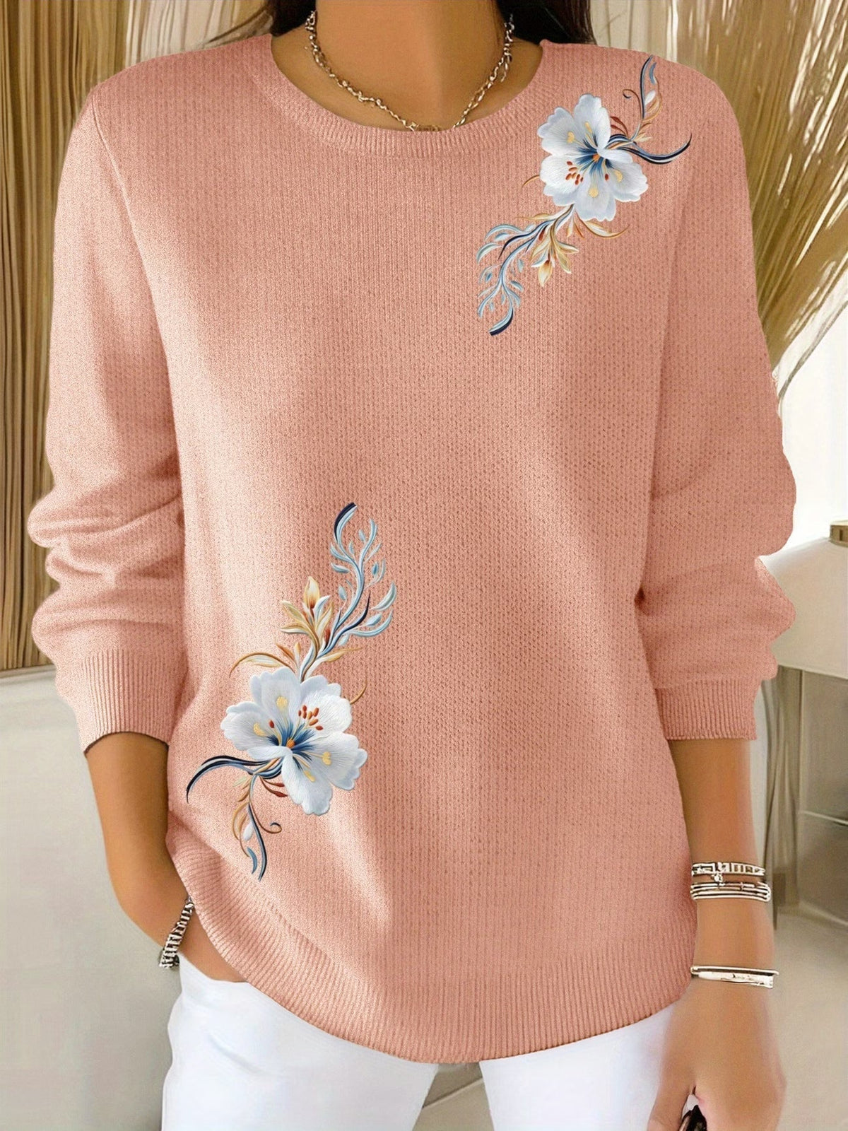Meyla™ | Floral Long Sleeve Sweater