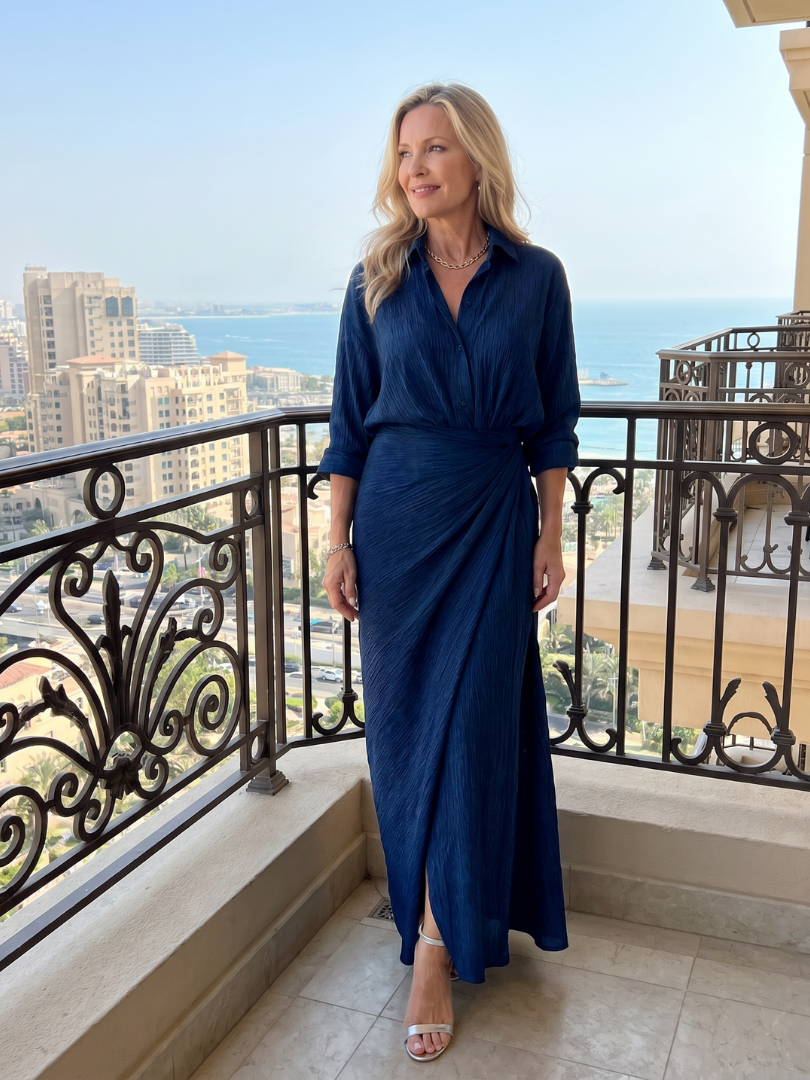 Janet | Women's Long Sleeve Wrap Front Maxi Dress