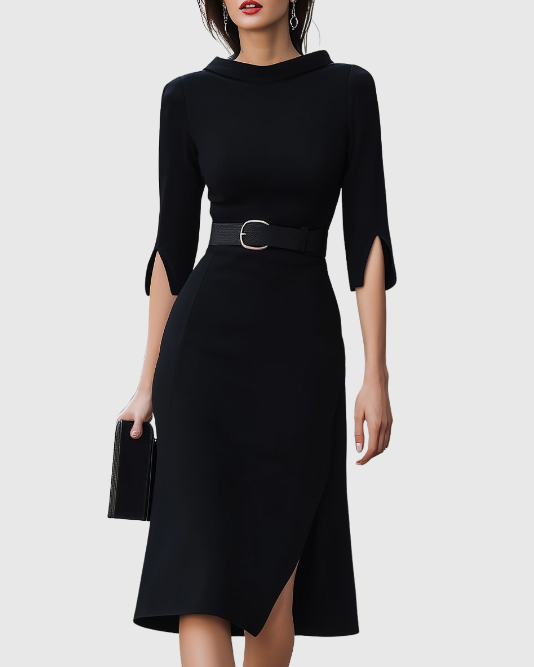 Classic Black Midi Dress