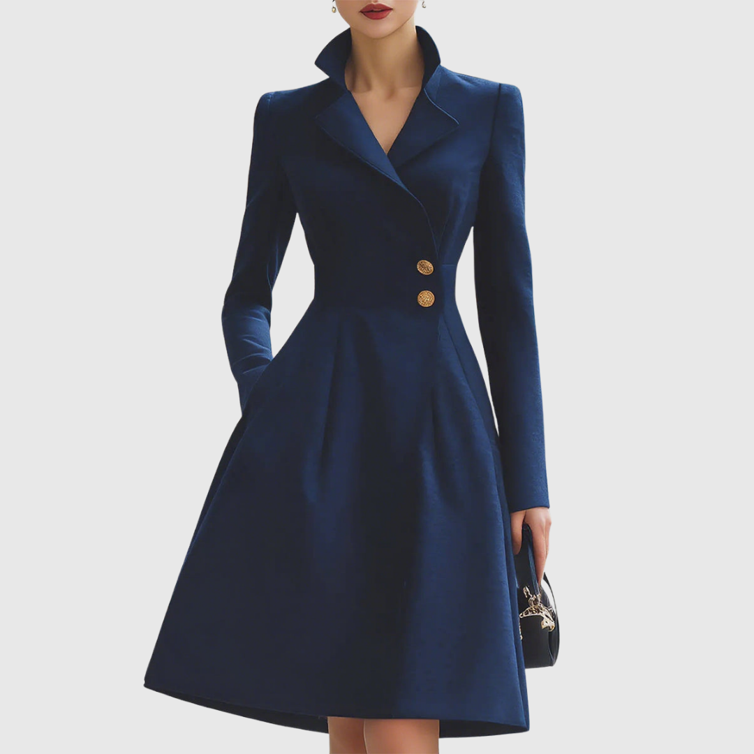 Navy Tailored Fit Coat Dress