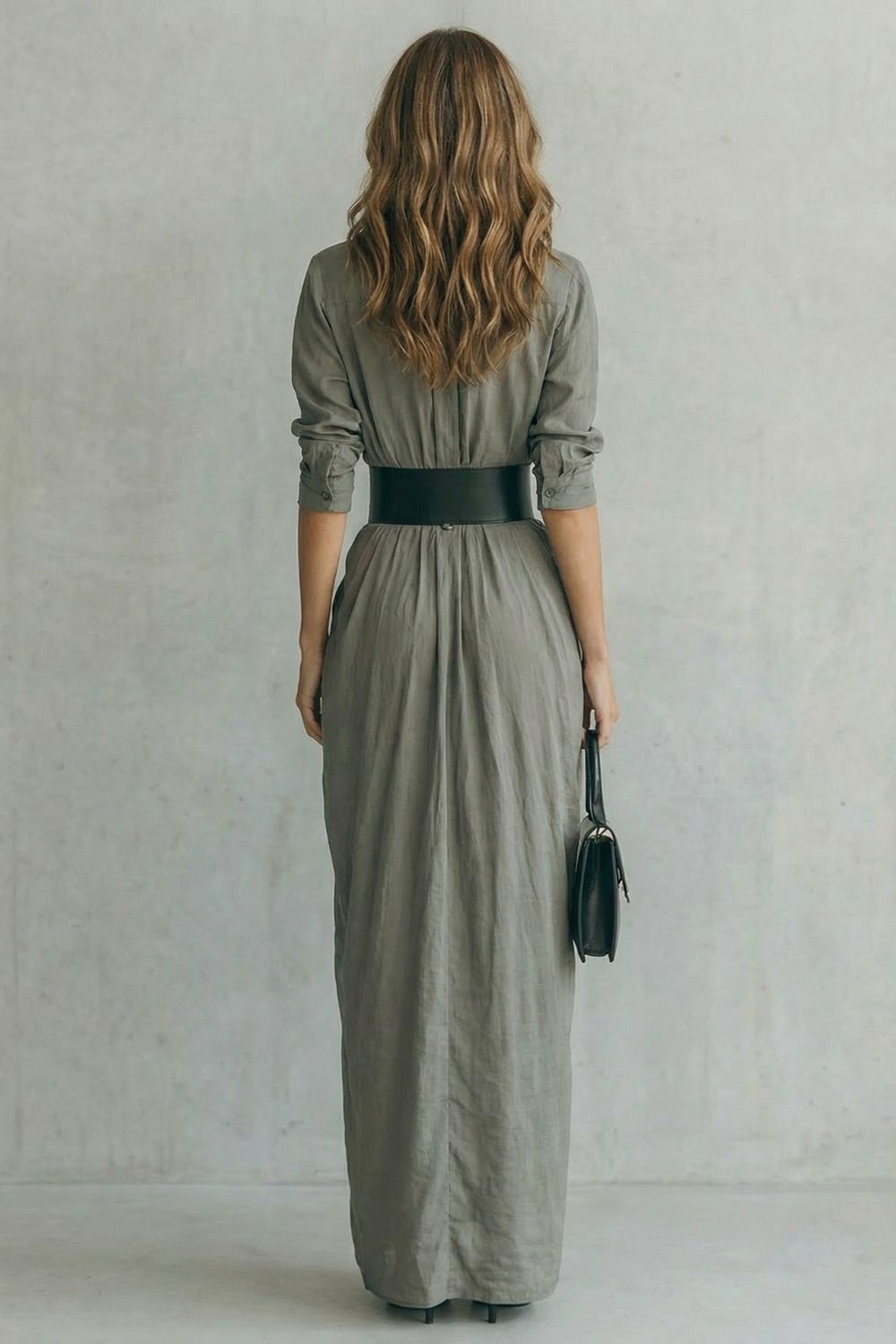 Nivara™ | Buttoned Draped Maxi Dress