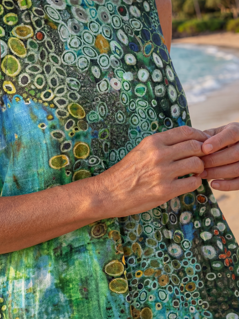 Luciana™ | Ocean Mosaic Midi Dress