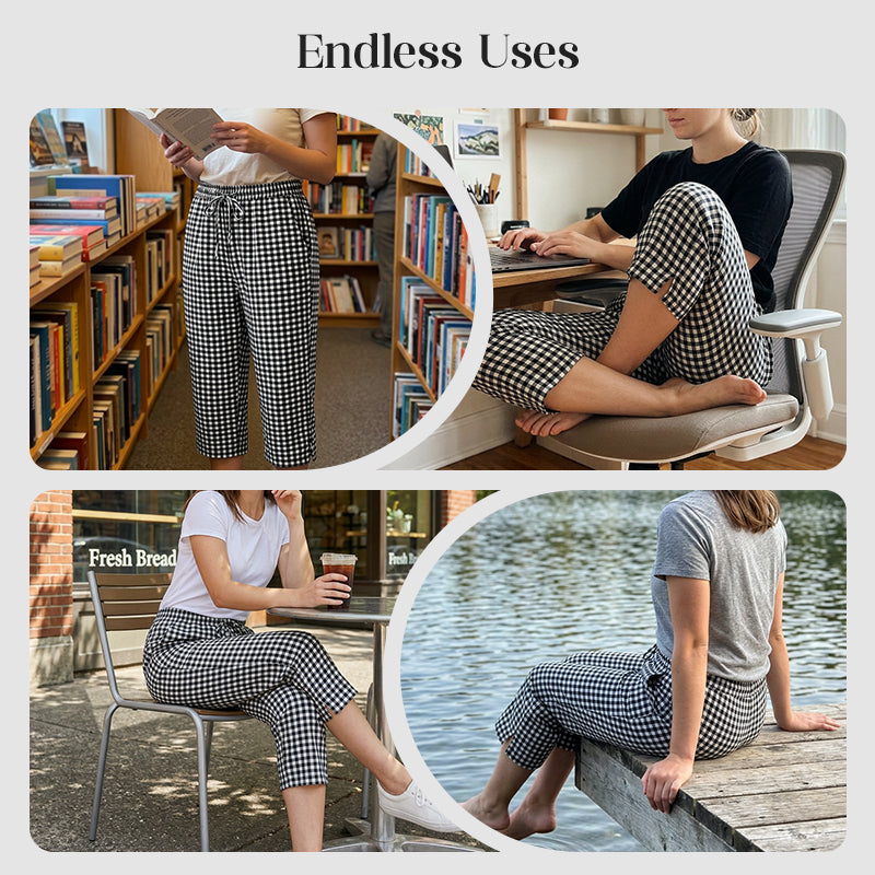 Imogen™ | Relaxed Summer Plaid Capri Pants