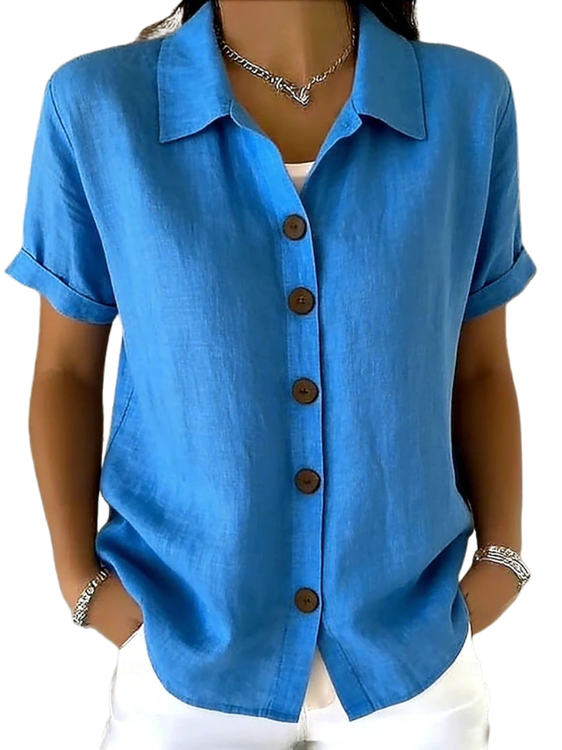 Tilda™ | Relaxed Short Sleeve Button-Front Shirt